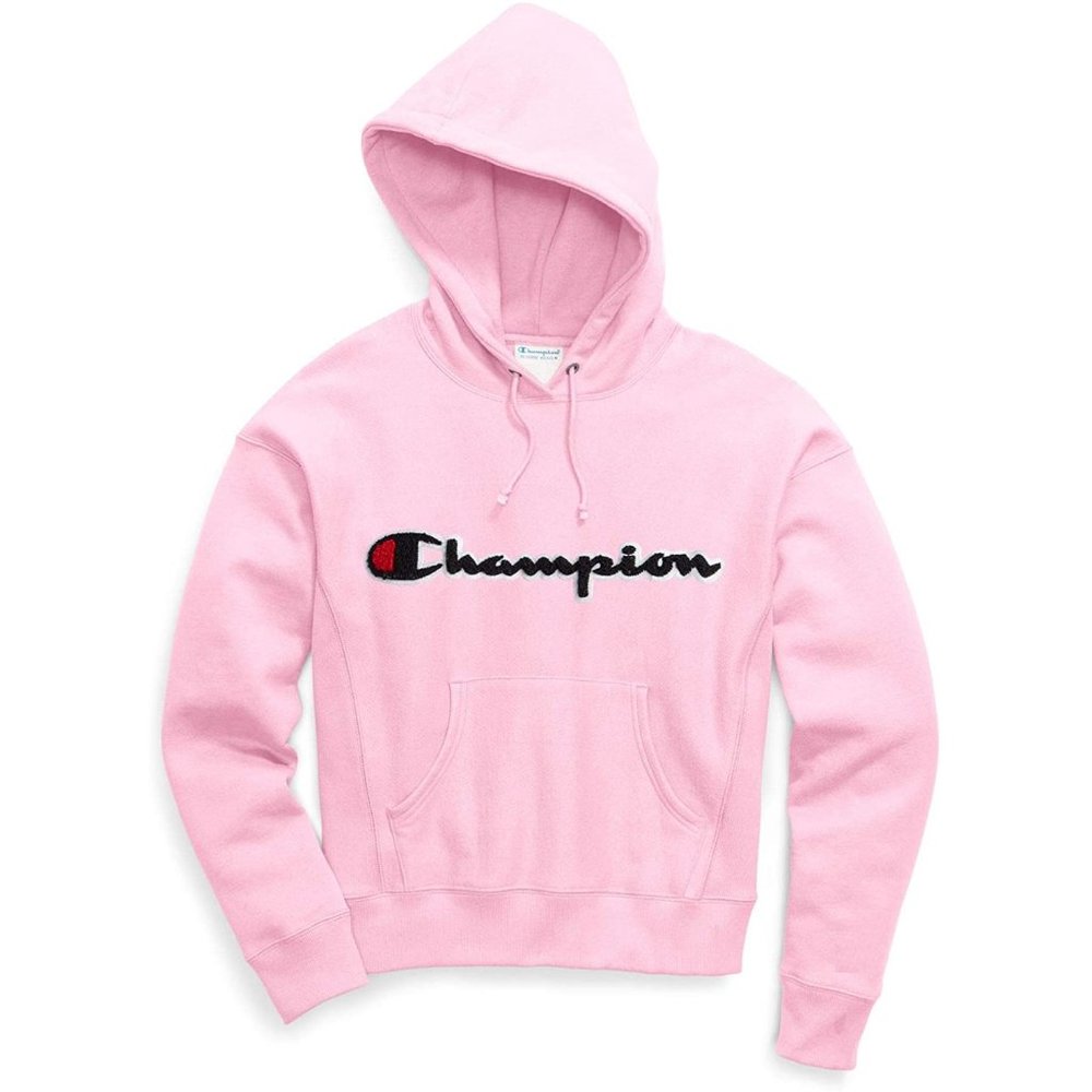 Champion Women’s Vintage Hooded Chainstitch Applique Logo Fleece - Pink - XS